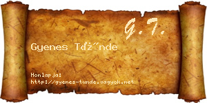 Gyenes Tünde névjegykártya