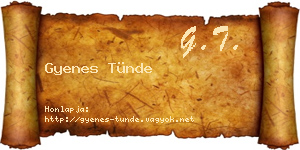 Gyenes Tünde névjegykártya