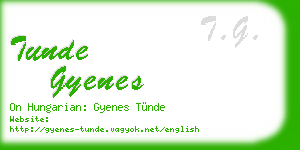 tunde gyenes business card