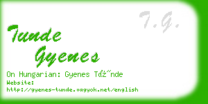 tunde gyenes business card